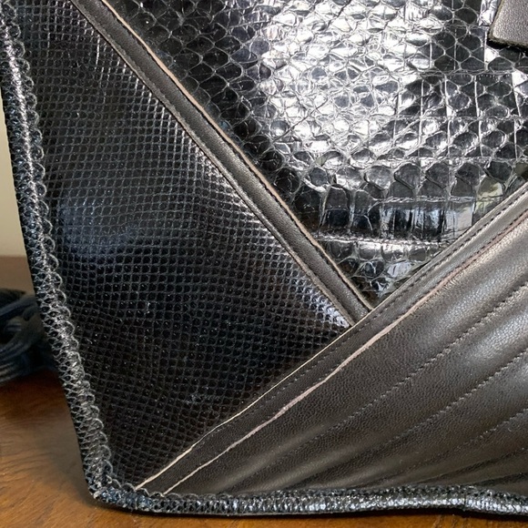 Vintage Carlos Fioro Italian Nubuck Black Leather Envelope Purse - Picture 5 of 16